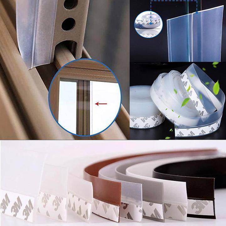Weather Stripping Door Seal Strip Home Goods Color : Translucent|White|Gray|Brown|Black Weather Stripping Door Seal Strip Home Goods Color : Translucent|White|Gray|Brown|Black