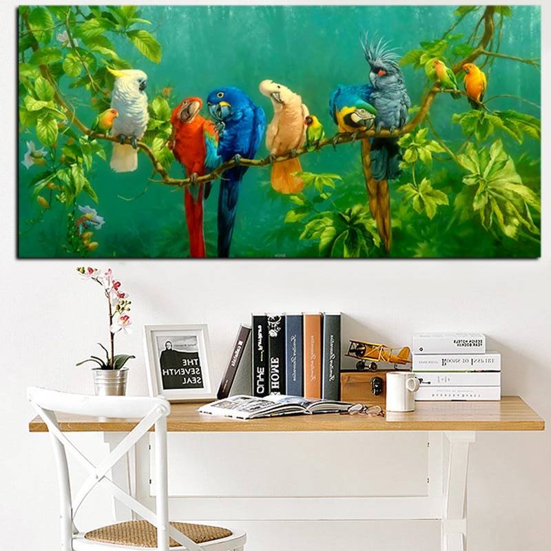 Colorful Parrots Canvas Home Goods Size : 30 x 60 cm|30 x 80 cm|35 x 70 cm|40 x 80 cm|50 x 100 cm|50 x 120 cm|60 x 150 cm|60 x 120 cm Colorful Parrots Canvas Home Goods Size : 30 x 60 cm|30 x 80 cm|35 x 70 cm|40 x 80 cm|50 x 100 cm|50 x 120 cm|60 x 150 cm|60 x 120 cm