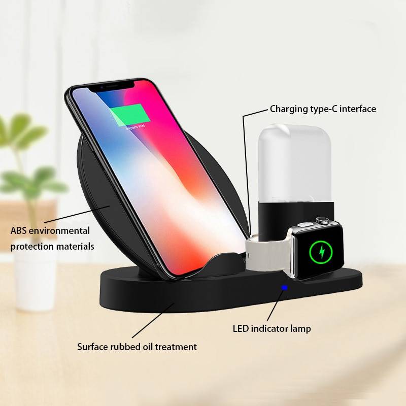 3-in-1 Wireless Charging Dock Station Phone Accessories Color : White|Black 3-in-1 Wireless Charging Dock Station Phone Accessories Color : White|Black