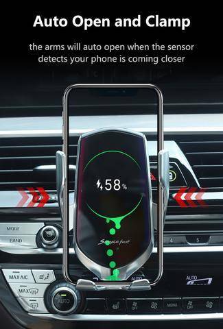 Smart Induction Car Phone Holder With Wireless Charger