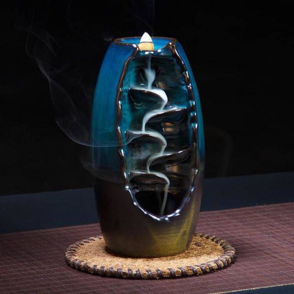 Mountain River Handicraft Incense Holder Home Goods Color : Blue|Brown Mountain River Handicraft Incense Holder Home Goods Color : Blue|Brown