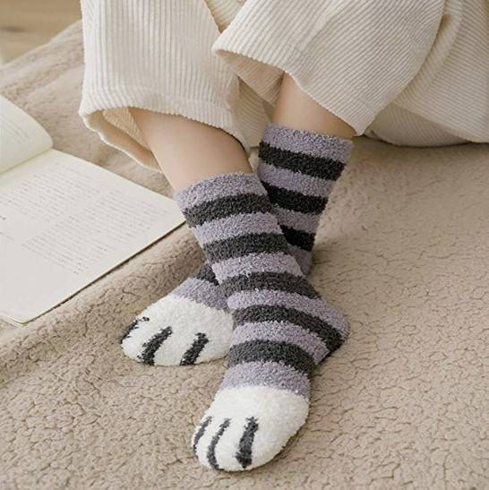 Cute Cat Claw Plush Warm Socks Accessories Color : Black and Grey|Light Grey|Black and Brown|Light Brown |Black|Camel Cute Cat Claw Plush Warm Socks Accessories Color : Black and Grey|Light Grey|Black and Brown|Light Brown |Black|Camel