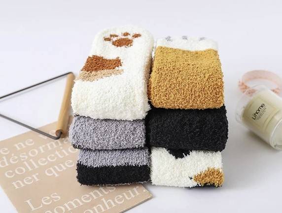 Cute Cat Claw Plush Warm Socks Accessories Color : Black and Grey|Light Grey|Black and Brown|Light Brown |Black|Camel Cute Cat Claw Plush Warm Socks Accessories Color : Black and Grey|Light Grey|Black and Brown|Light Brown |Black|Camel