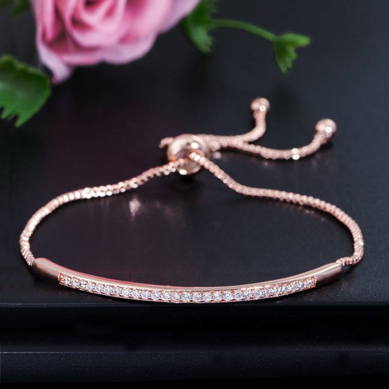 Adjustable Stackable Cubic Zirconia Delicate Bracelet Jewelry Color : Rose Gold|Silver|Gold Adjustable Stackable Cubic Zirconia Delicate Bracelet Jewelry Color : Rose Gold|Silver|Gold