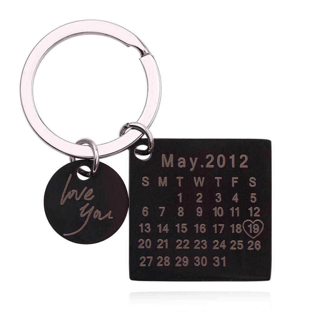 Personalized Love Calendar Keychain Jewelry Color : Silver|Gold|Rose gold|Black Personalized Love Calendar Keychain Jewelry Color : Silver|Gold|Rose gold|Black