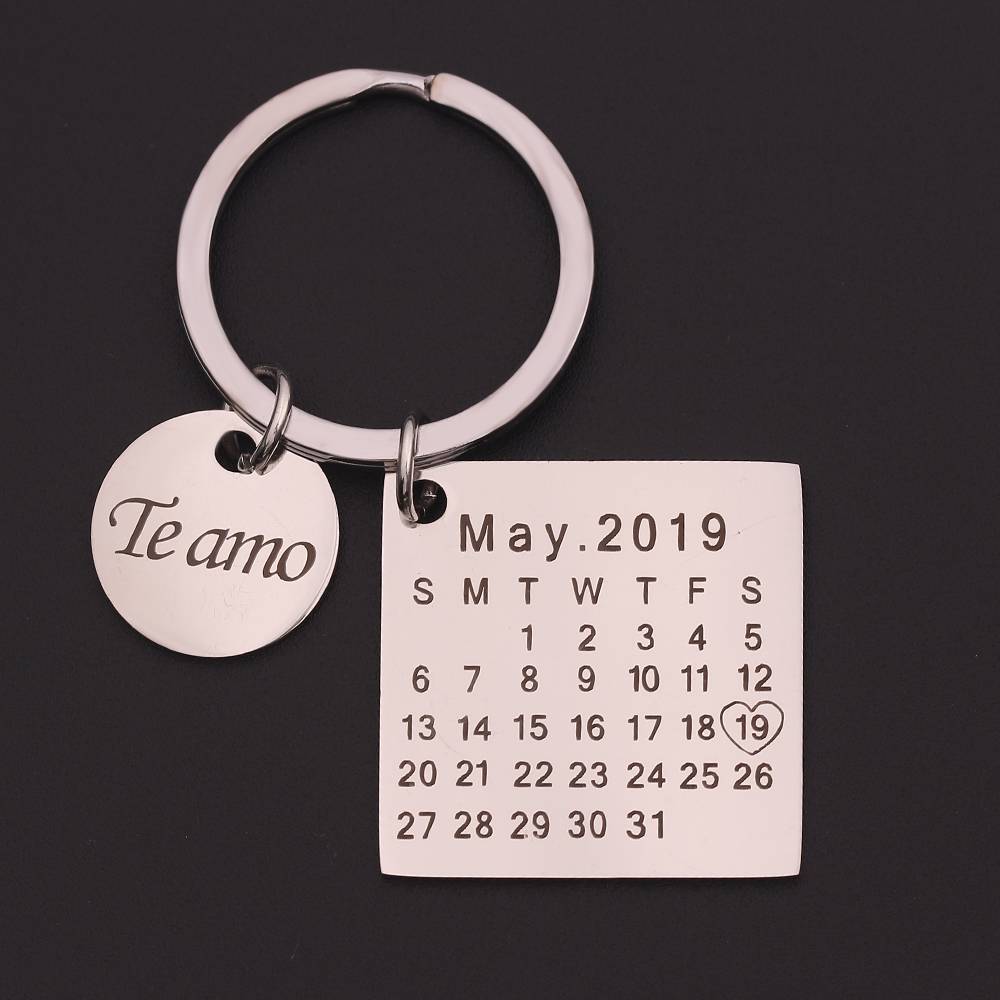 Personalized Love Calendar Keychain Jewelry Color : Silver|Gold|Rose gold|Black Personalized Love Calendar Keychain Jewelry Color : Silver|Gold|Rose gold|Black