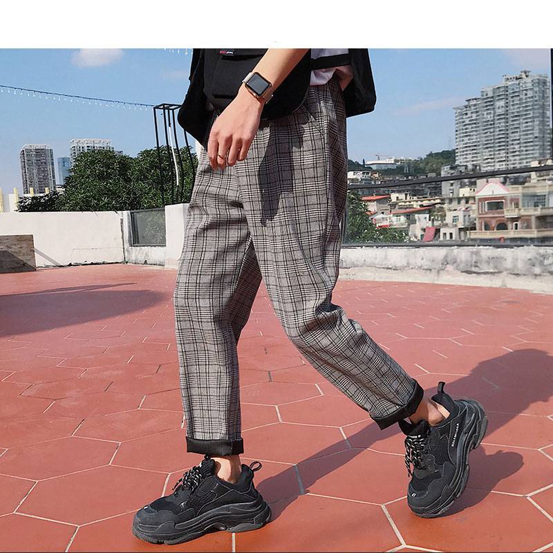 Streetwear Casual Plaid Joggers Apparel Color : Gray/Black|Yellow|Brown|Beige|Gray Streetwear Casual Plaid Joggers Apparel Color : Gray/Black|Yellow|Brown|Beige|Gray