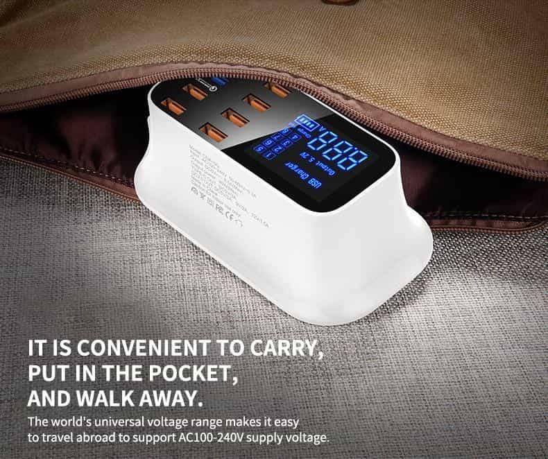 8 Ports Quick USB Charger 3.0 Led Display