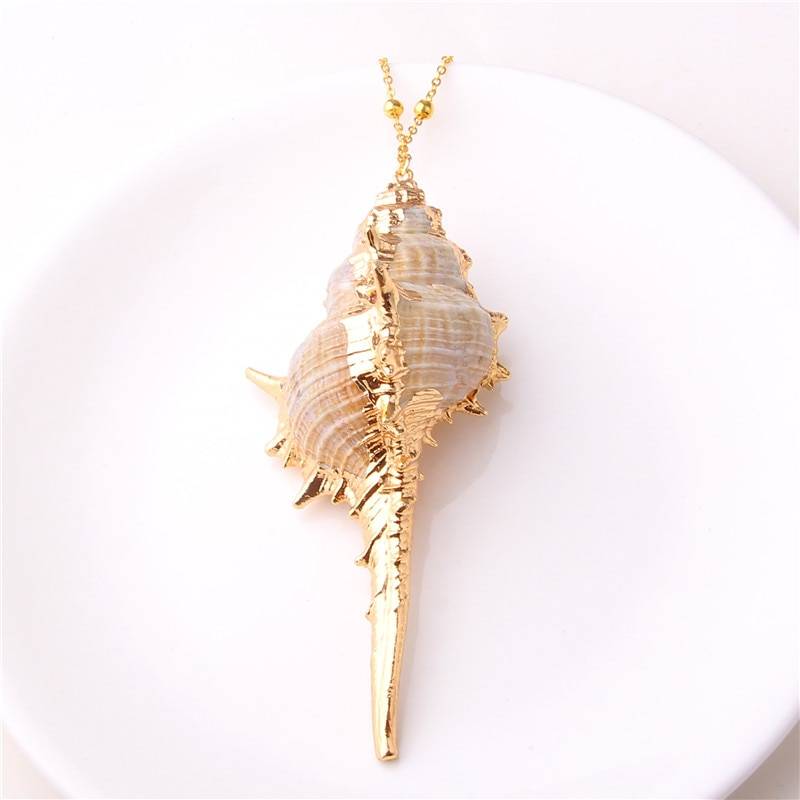 Boho Conch Shell Necklace Jewelry Color : Golden Boho Conch Shell Necklace Jewelry Color : Golden