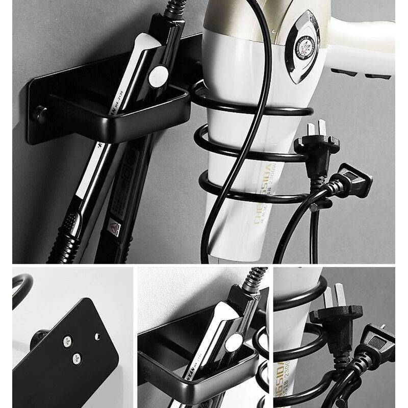 Wall Mounted Aluminium Hairdryer Holder