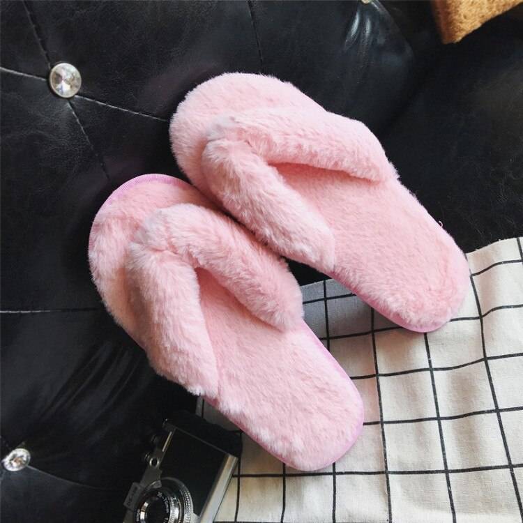 Women's Fur Strap Slippers