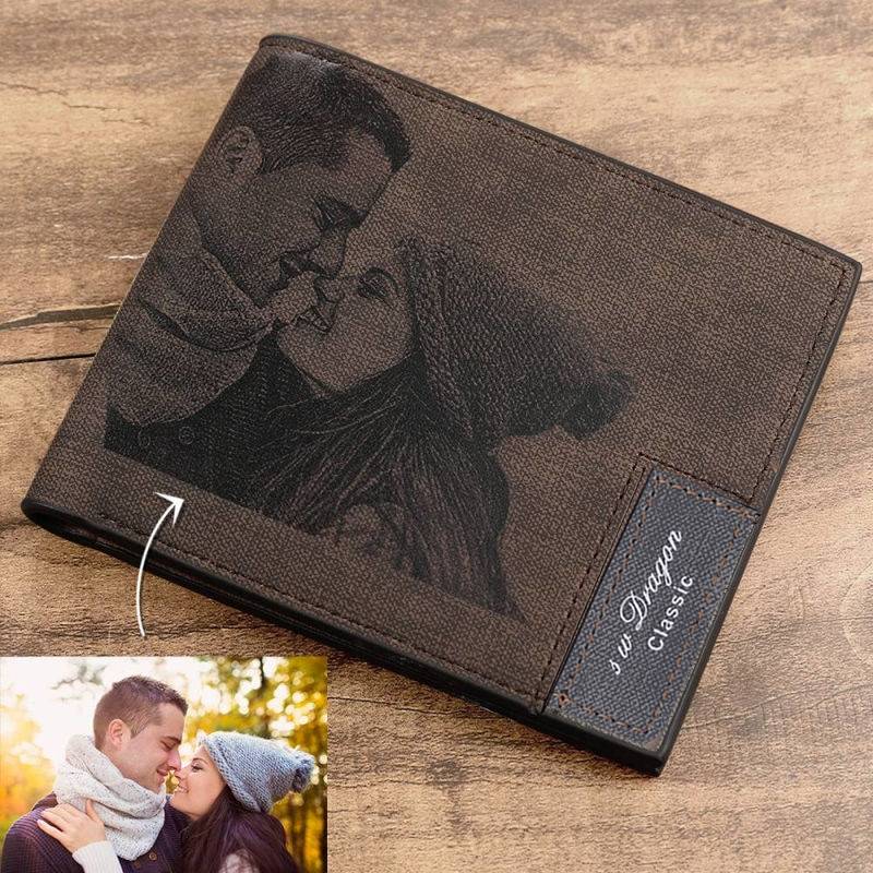 Men's Custom Inscription Photo Engraved Wallet Gifts For Him Color : Light Brown|Dark brown|Gray|Black Men's Custom Inscription Photo Engraved Wallet Gifts For Him Color : Light Brown|Dark brown|Gray|Black